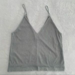 Zara Silver Spaghetti String Blouse Size Large